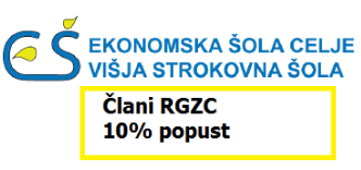 Arhiv: ČLAN-ČLANU: Ekonomska šola celje - Višja strokovna šola nudi članom RGZC 10% popust 